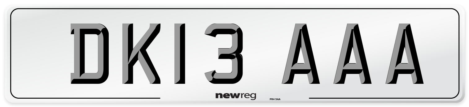 DK13 AAA Number Plate from New Reg